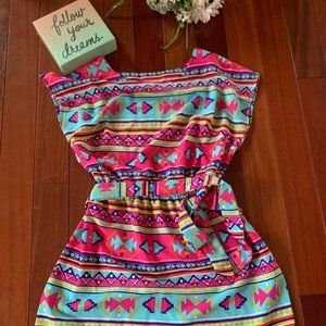 For Color Aztec Print Dress